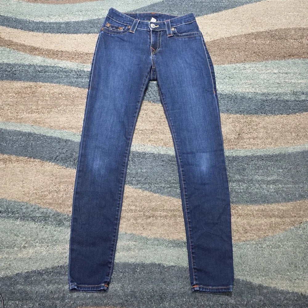 True Religion Curvy Skinny Jeans Womens 26 Dark Wash Made USA